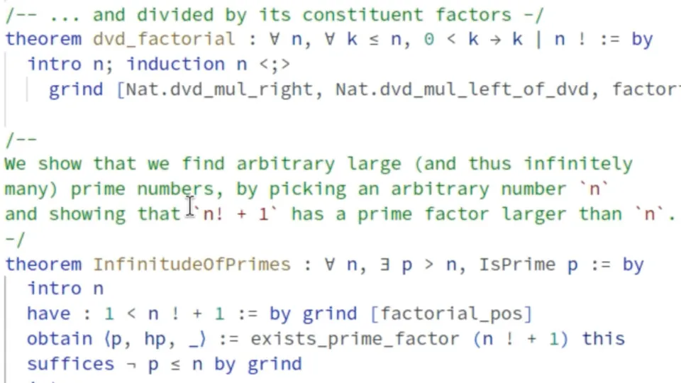 A screenshot of Lean code