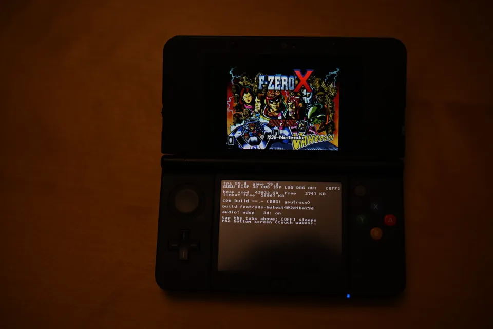 New 3DS 上的 F-Zero X 标题画面